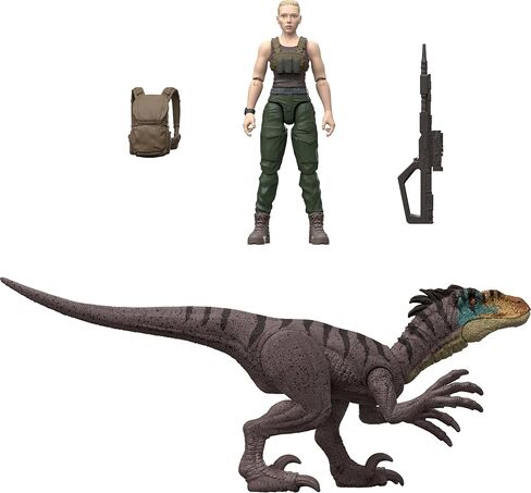 Mattel Jurassic World Rebirth Human & Dinosaur Pack ، Zora Bennett & Velociraptor ، Scale-Accate 3.75 Inch Accoun in Kuwait