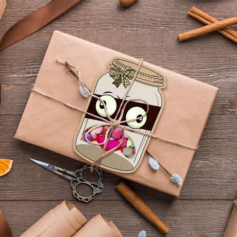 50 حزمة Halloween Mason Jar Cards - بطاقات DIY مع أكياس حلوى واضحة للأطفال ، خدعة مدرسة هالوين أو حقائب علاج ، هدايا عطلة الفصل الدراسي للطفل in Saudi Arabia