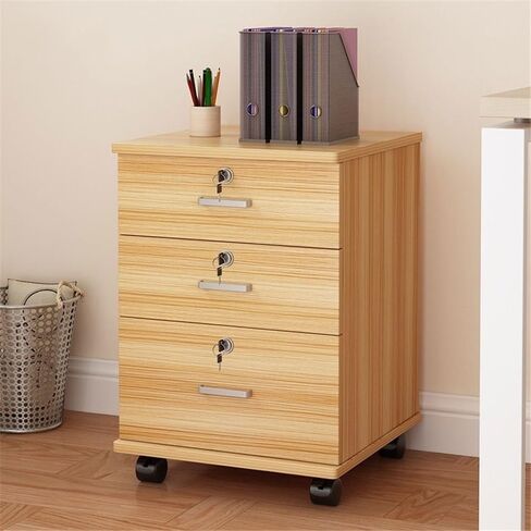 File Cabinets Simple Locking File Cabinet Mobile Low with Drawers Organizer Office(Red) in Saudi Arabia