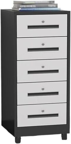 File Cabinets Living Room Study Storage Cabinet 5 Layer Large Capacity File Office Data Organizer 1.2mm Thickened Steel Plate(Black) in Kuwait