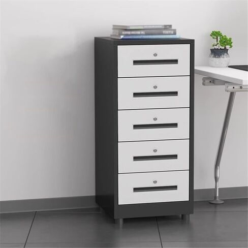 File Cabinets Living Room Study Storage Cabinet 5 Layer Large Capacity File Office Data Organizer 1.2mm Thickened Steel Plate(Black) in Kuwait