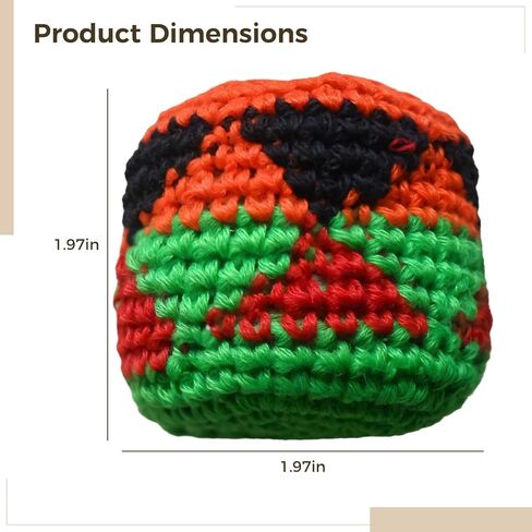 Homaisson Multicolored Multicolored Mouggling Sacks Crochet - 20 حزمًا من الكروشيه Hacky Footbag للفتيان البالغين ، والركل المحبوك ، وكرات شعوذة للمبتدئين ، والرياضة ولعب اللعب في الهواء الطلق in Kuwait
