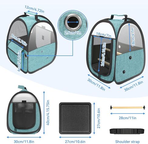 Akinerri Birds Travel Carrier, Small Bird Travel Bag, Transparent Breathable Travel Cage Bird Parrot Carrier, Include Perch and Bottom Tray in Kuwait