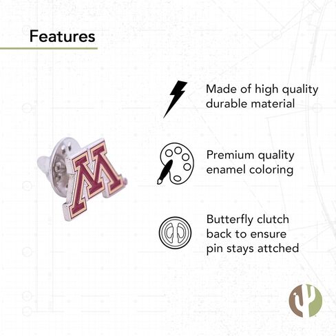 University of Minnesota Lapel Pins 3 Pack Golden Gophers Logo Enamel Made of Metal (Pin Set) in Saudi Arabia