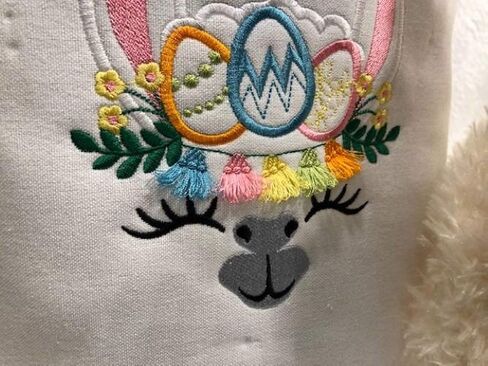 دلو سلة عيد الفصح الشخصية مطرزة Llama Toddler Kids Monographed Fringe Fringe للبنين والبنات in Saudi Arabia