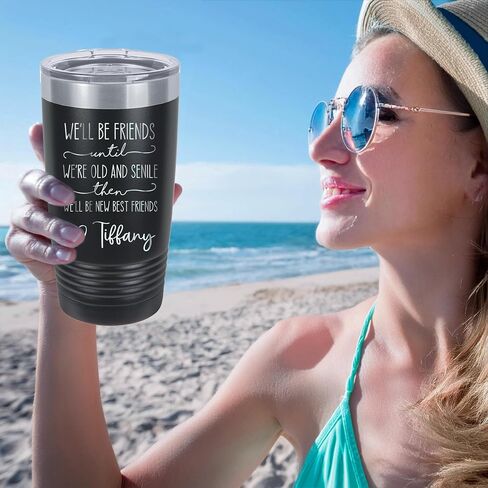 Best Friend Gifts For Women, Personalized 20 oz Tumbler For Bestie, Best Friend Birthday Gifts, Name Engraved Travel Mug, Friendship (red) in Saudi Arabia