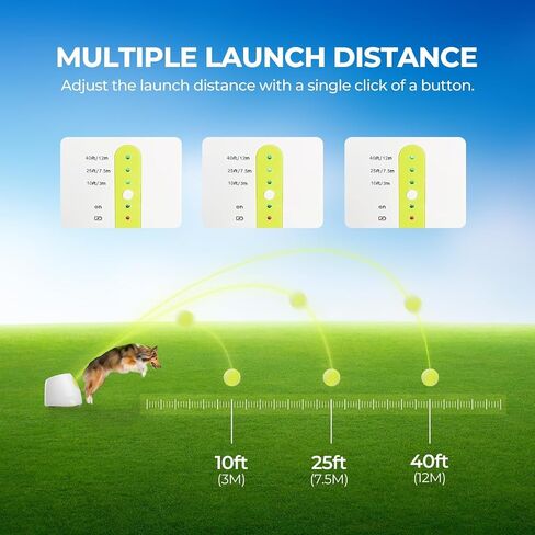 AFP Automatic Ball Launcher for Dogs Interactive Puppy Pet Ball Outdoor Thrower Fetch Machine, 6 Balls Included (2.5 inch) for Medium to Large Dogs, Rechargeable Battery in Saudi Arabia