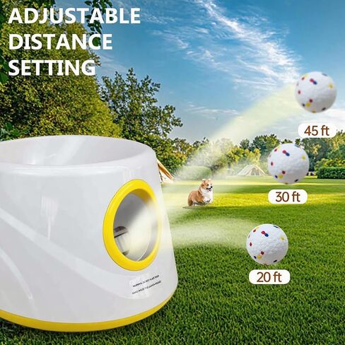 Automatic Dog Ball Launcher – Interactive Pet Toy with 6 ETPU 2.3″ Balls, Indoor & Outdoor Fetch Machine, Adjustable Distance Thrower for Small/Medium Dogs in Saudi Arabia