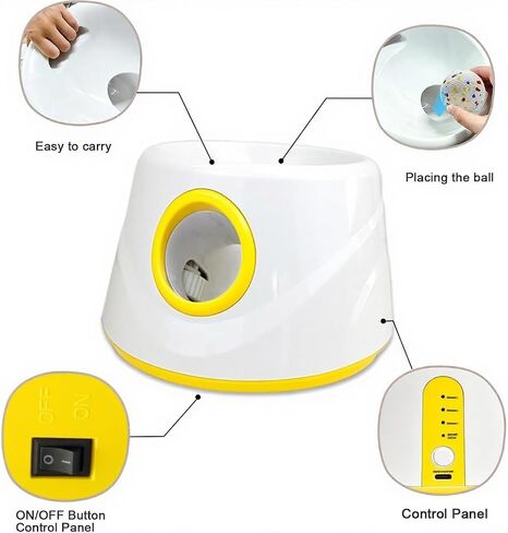 Automatic Dog Ball Launcher – Interactive Pet Toy with 6 ETPU 2.3″ Balls, Indoor & Outdoor Fetch Machine, Adjustable Distance Thrower for Small/Medium Dogs in Saudi Arabia