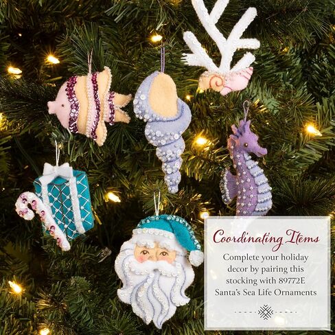 Bucilla ، Santa's Sea Life ، مثالية لمشاريع الفنون والحرف DIY ، شعرت بمجموعة Making Stocking 18 "، 89771E in Saudi Arabia