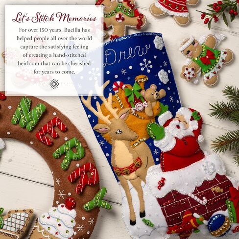 Bucilla ، Santa's Sea Life ، مثالية لمشاريع الفنون والحرف DIY ، شعرت بمجموعة Making Stocking 18 "، 89771E in Saudi Arabia
