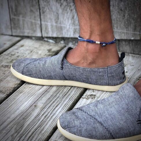 Ankle Bracelet Unisex Anklet with Hematite Stone for Men and Women - Handmade Woven Knot Surfer Beach Jewelry in Kuwait