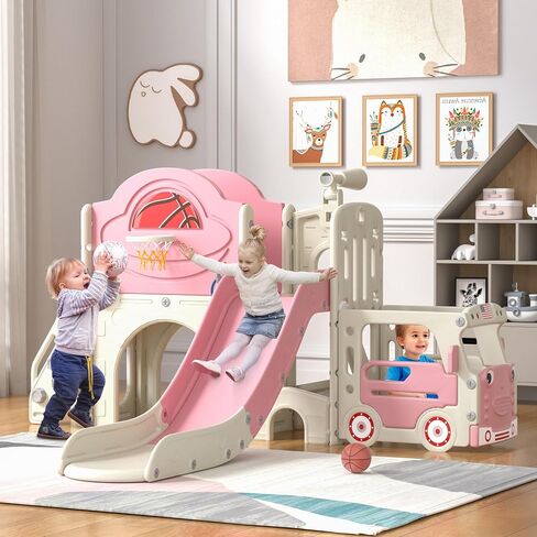 NYEEKOY 9 in 1 Bus-Themed Toddler Playground, Slide for Toddlers 1-3 in Saudi Arabia