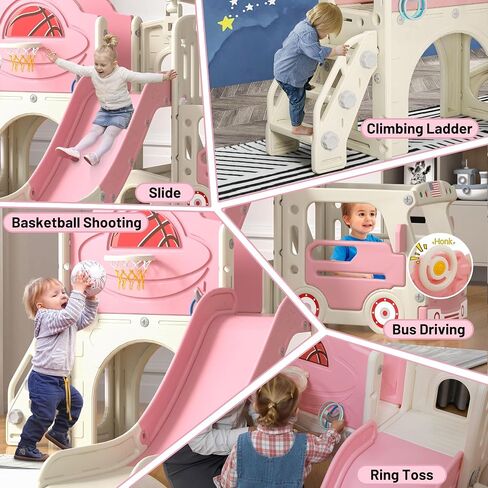 NYEEKOY 9 in 1 Bus-Themed Toddler Playground, Slide for Toddlers 1-3 in Saudi Arabia