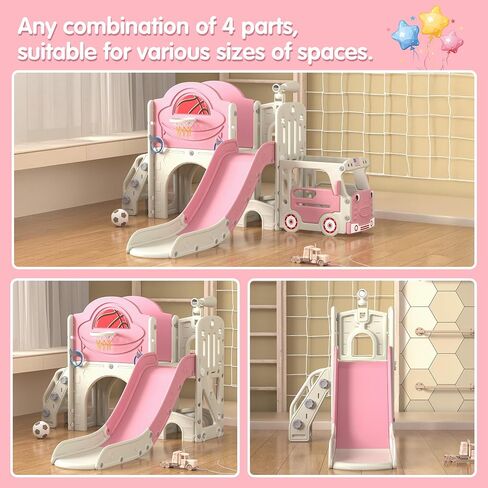 NYEEKOY 9 in 1 Bus-Themed Toddler Playground, Slide for Toddlers 1-3 in Saudi Arabia
