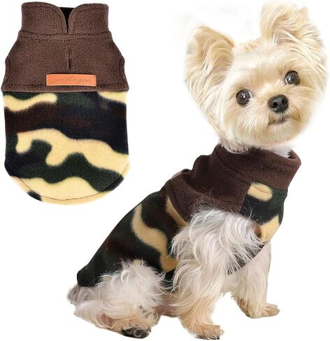 Leopard Dog Sweaters for Small Dogs Girl Boy Fleece Puppy Sweater Warm Soft Pet Holiday Clothes for Small Cats and Dogs Chihuahua Sweatshirt, S, Leopard in Kuwait