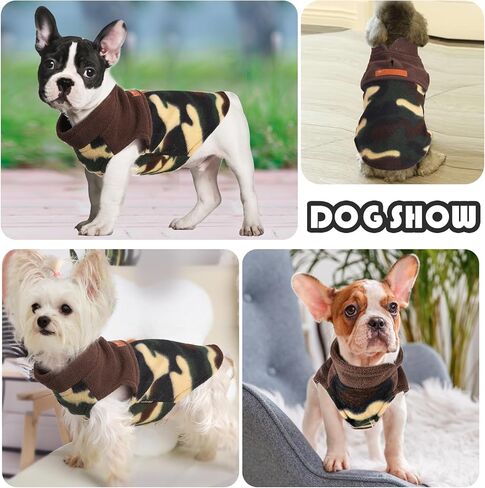 Leopard Dog Sweaters for Small Dogs Girl Boy Fleece Puppy Sweater Warm Soft Pet Holiday Clothes for Small Cats and Dogs Chihuahua Sweatshirt, S, Leopard in Kuwait