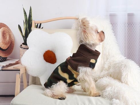 Leopard Dog Sweaters for Small Dogs Girl Boy Fleece Puppy Sweater Warm Soft Pet Holiday Clothes for Small Cats and Dogs Chihuahua Sweatshirt, S, Leopard in Kuwait