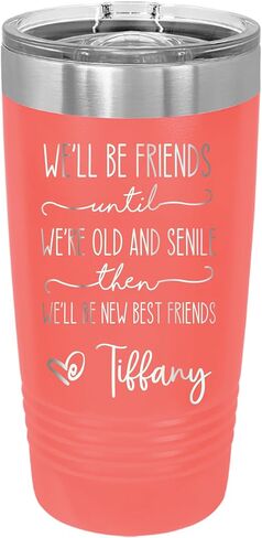 Best Friend Gifts For Women, Personalized 20 oz Tumbler For Bestie, Best Friend Birthday Gifts, Name Engraved Travel Mug, Friendship (red) in Saudi Arabia