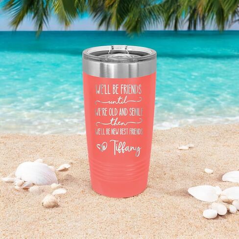 Best Friend Gifts For Women, Personalized 20 oz Tumbler For Bestie, Best Friend Birthday Gifts, Name Engraved Travel Mug, Friendship (red) in Saudi Arabia