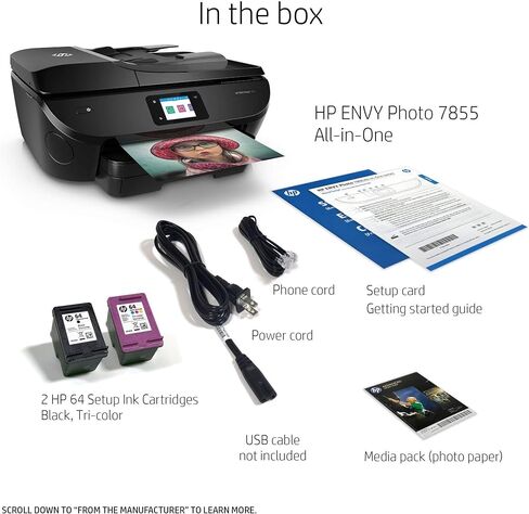 HP ENVY Photo 7855,Ccolor All In One Photo Printer with Wireless Printing, Instant Ink Ready (K7R96A) (Renewed) in Saudi Arabia