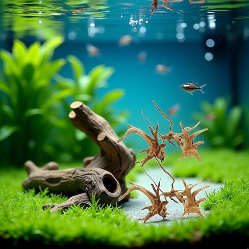 2PCS Aquarium Driftwood Branses Natural Wood الزواحف الجذع خشب الخشب زخرفة الخشب الديكور نبات الجذور الزخرفة. in Kuwait