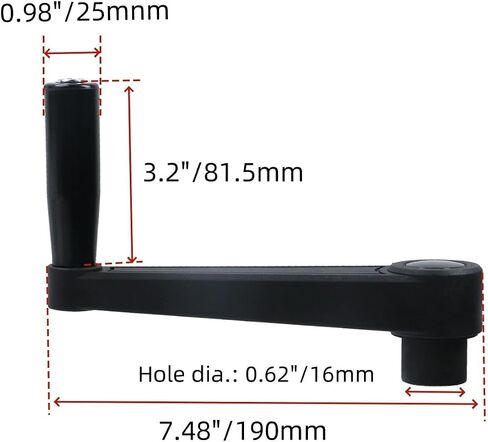 FarBoat 4.1-Inch Length Foldable Nylon Crank Handle Swivel Rocker Handle for Industrial Machine Tools or Other Equipments in Kuwait