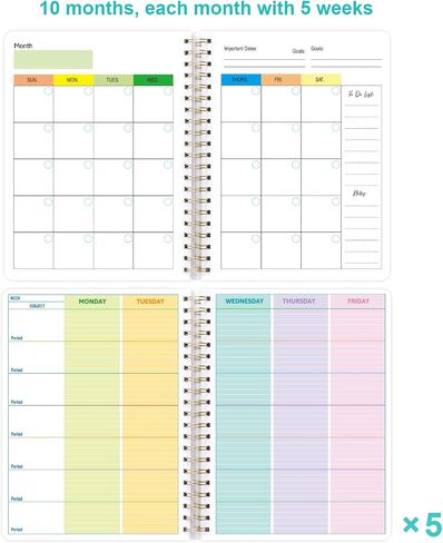 Ceiba Tree Teacher Planner Undated Lesson Plan Book 10 Months Each Month 5 Weeks 8.5 X 11 inch with 5 Sheets Stickers School Teachers Classroom Supplies Must Haves in Saudi Arabia