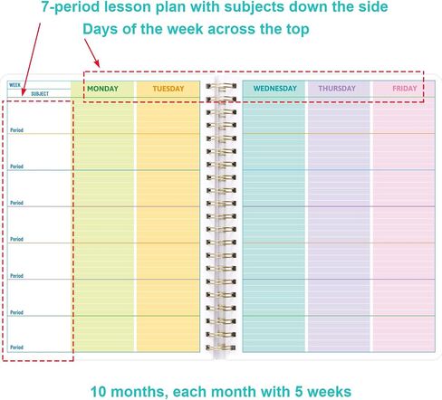 Ceiba Tree Teacher Planner Undated Lesson Plan Book 10 Months Each Month 5 Weeks 8.5 X 11 inch with 5 Sheets Stickers School Teachers Classroom Supplies Must Haves in Saudi Arabia