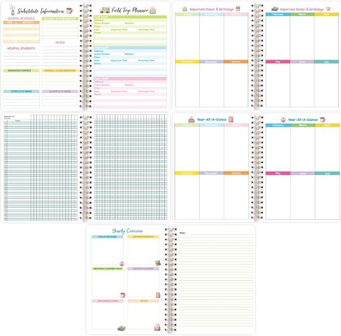 Ceiba Tree Teacher Planner Undated Lesson Plan Book 10 Months Each Month 5 Weeks 8.5 X 11 inch with 5 Sheets Stickers School Teachers Classroom Supplies Must Haves in Saudi Arabia