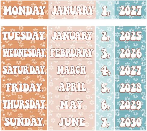 Flip Calendar for Classroom Colorful Flip Calendar Set Colorful Classroom Decoration for Whiteboard Classroom Teacher School Supplies in Saudi Arabia