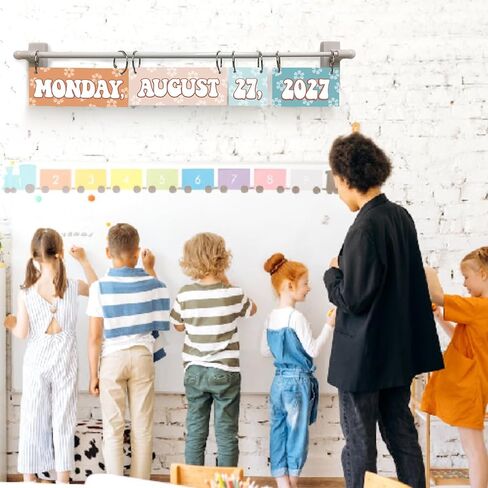 Flip Calendar for Classroom Colorful Flip Calendar Set Colorful Classroom Decoration for Whiteboard Classroom Teacher School Supplies in Saudi Arabia