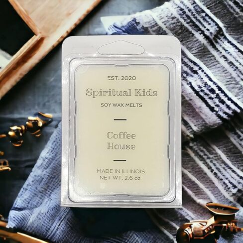 Coffee House 1 Pack 2.6oz جميع شمع الصويا الطبيعي 6 مكعبات سكب اليد مع الزيوت العطرية/الأساسية! | هدية عيد ميلاد | هدية عيد الميلاد in Saudi Arabia