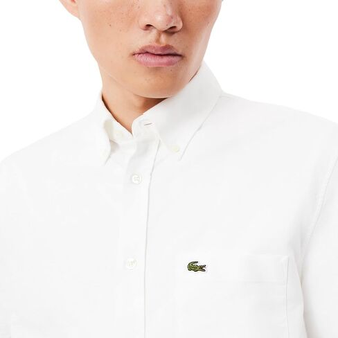 Lacoste Men's Short Sleeve Regular Fit Oxford Button Down Shirt in Saudi Arabia