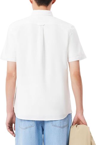 Lacoste Men's Short Sleeve Regular Fit Oxford Button Down Shirt in Saudi Arabia