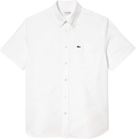 Lacoste Men's Short Sleeve Regular Fit Oxford Button Down Shirt in Saudi Arabia