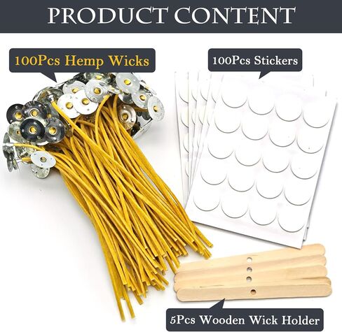 15 سم شمعة Hemp Wicks 100pcs ، فتيل القنب المضفر من أجل صنع شموع Handamde ، مع شمع العسل in Kuwait