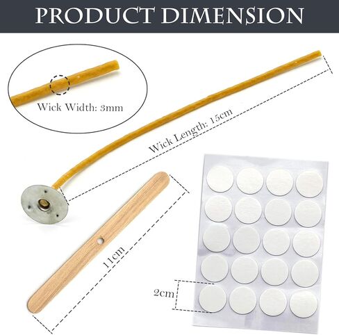 15 سم شمعة Hemp Wicks 100pcs ، فتيل القنب المضفر من أجل صنع شموع Handamde ، مع شمع العسل in Kuwait