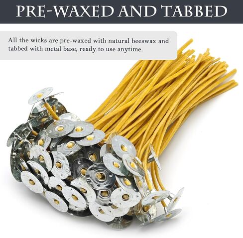 15 سم شمعة Hemp Wicks 100pcs ، فتيل القنب المضفر من أجل صنع شموع Handamde ، مع شمع العسل in Kuwait