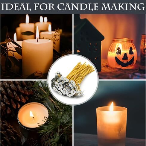15 سم شمعة Hemp Wicks 100pcs ، فتيل القنب المضفر من أجل صنع شموع Handamde ، مع شمع العسل in Kuwait