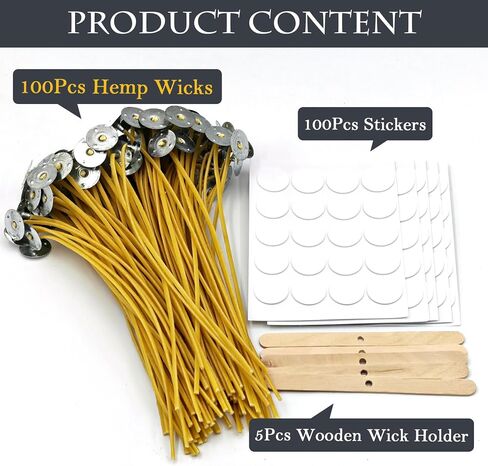15 سم شمعة Hemp Wicks 100pcs ، فتيل القنب المضفر من أجل صنع شموع Handamde ، مع شمع العسل in Kuwait