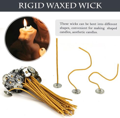 15 سم شمعة Hemp Wicks 100pcs ، فتيل القنب المضفر من أجل صنع شموع Handamde ، مع شمع العسل in Kuwait