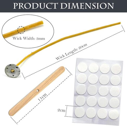 15 سم شمعة Hemp Wicks 100pcs ، فتيل القنب المضفر من أجل صنع شموع Handamde ، مع شمع العسل in Kuwait