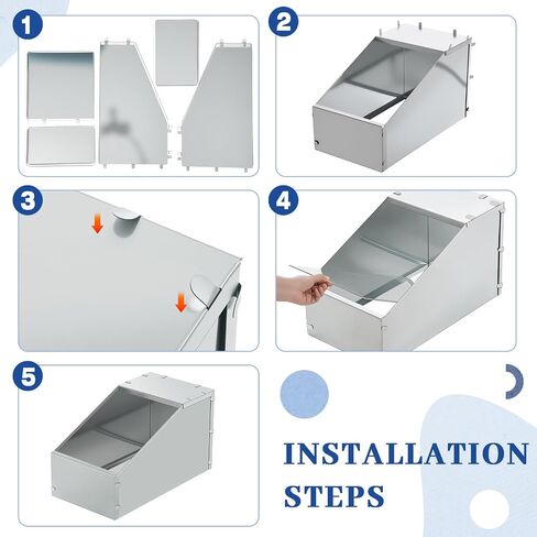 Maxcheck 2 pcs المجلفن الأرنب المعدني مربع Bunny Bunny Small Animal Nest مع أرضية أكريليك قابلة للإزالة متينة سهلة التنظيف لاستخدام داخلي في الهواء الطلق مستلزمات الأرانب. in Kuwait