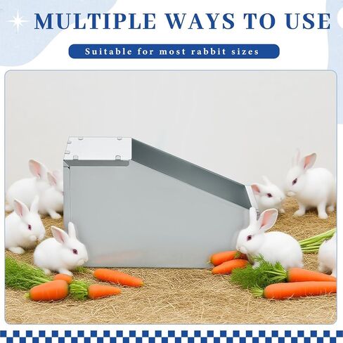 Maxcheck 2 pcs المجلفن الأرنب المعدني مربع Bunny Bunny Small Animal Nest مع أرضية أكريليك قابلة للإزالة متينة سهلة التنظيف لاستخدام داخلي في الهواء الطلق مستلزمات الأرانب. in Kuwait