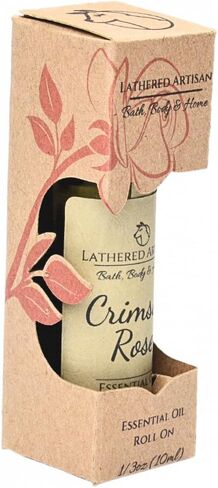 Sensual Crimson Rose | Romantic Natural Essential Oil Perfume | Free from Alcohol, Parabens, Phthalates | Lathered Artisan Plant Based Oil Cologne | Nourishing, Uniquely Handcrafted (Rose - Roll On) in Saudi Arabia