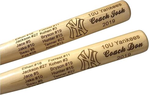 Bird's Wood Shack Mini Baseball Bat Themkeake - الخشب الصلب ، الخفافيش المصغرة التي يتم تخصيصها بالليزر لزملائها في الفريق ، المدربون ، حاملي الخاتم - ديكور الخفافيش البيسبول - 18 بوصة - كأس فريد من نوعه للدوري الصغير in Kuwait