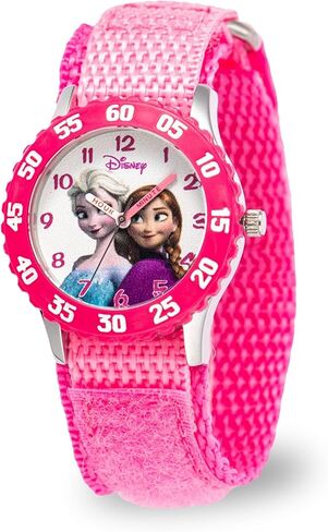 Disney Frozen Kids' Bezel Stainless Steel Time Teacher Analog Nylon Strap Watch in Saudi Arabia