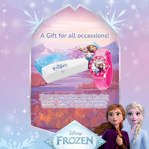 Disney Frozen Kids' Bezel Stainless Steel Time Teacher Analog Nylon Strap Watch in Saudi Arabia