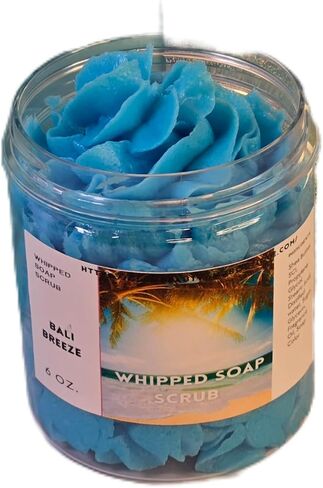Bali Breeze Whipped Foaming Shea Butter Sugar Scrub. Exfoliating Body Wash & Scrub. All Natural Shea Butter Whipped Soap. Shaving Cream. (6 oz) in Saudi Arabia